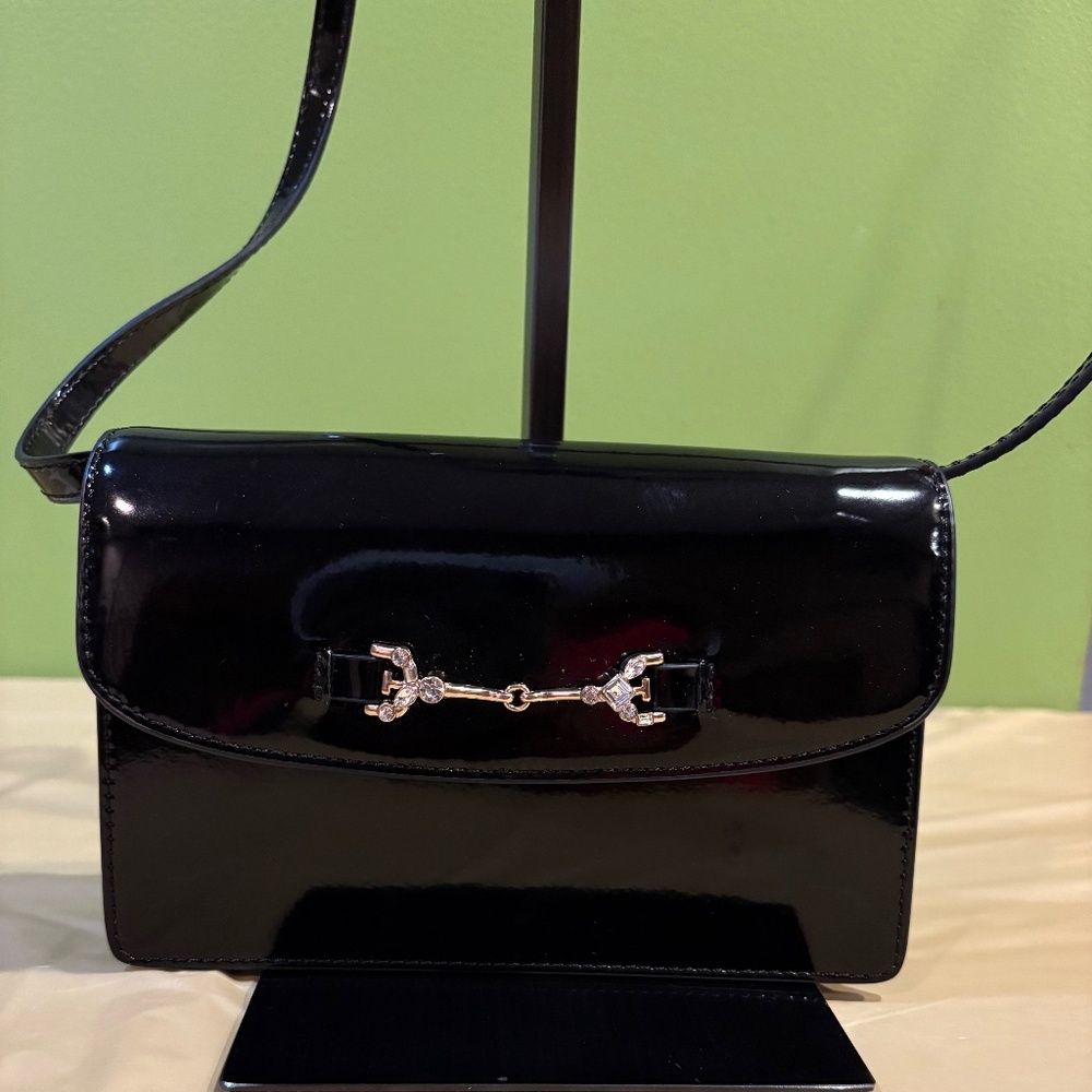 NWOT Sam Edelman Black Patent Leather Handbag